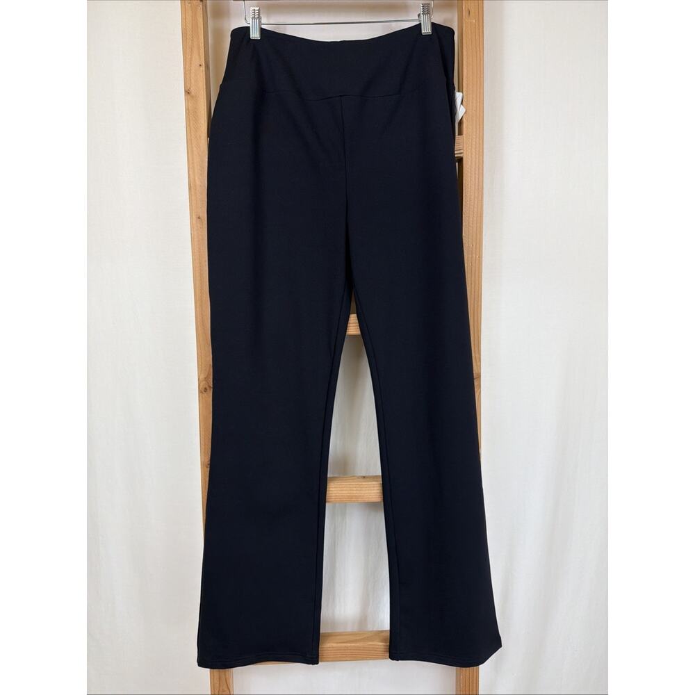 NWT MSP by Miraclesuit Black Wide Waist Band Activewear Pants #1447 Size XL